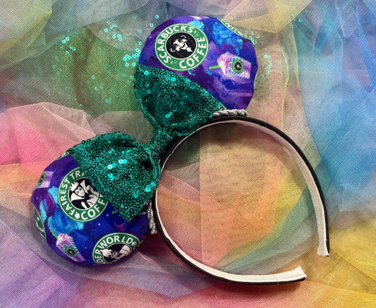 Caffeinated Villains Mouse Ears - Disney Villain Coffee Mickey Ear Headband