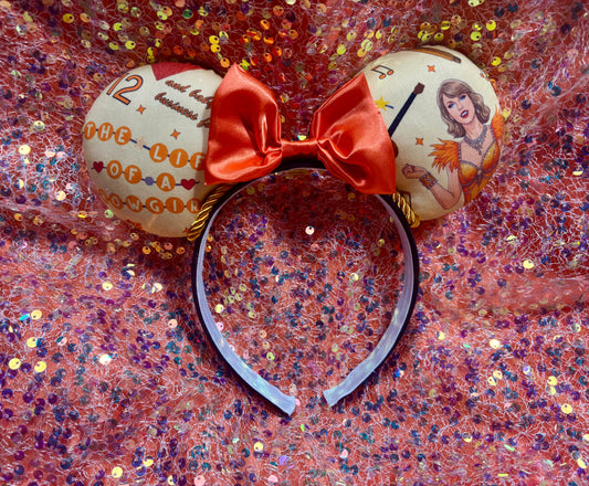 Ophelia Mouse Ears | LOAS Inspired Orange & Mint Satin Bow Theme Park Headband