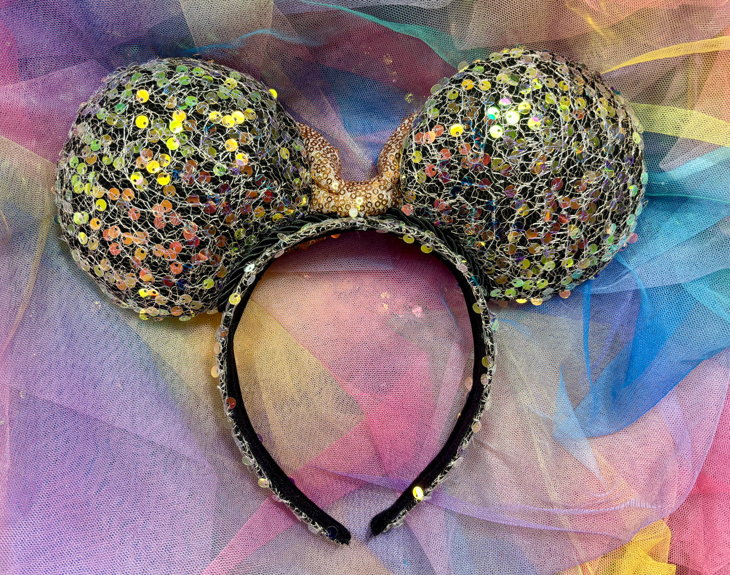 Multicolored sequin mouse ears
