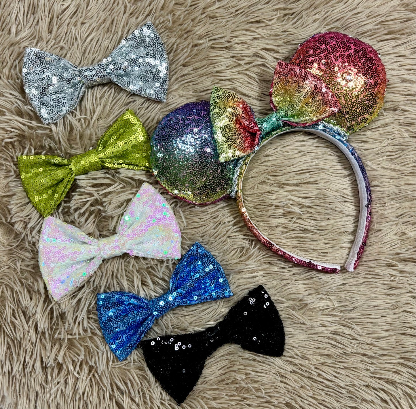 Rainbow Sequin Ears