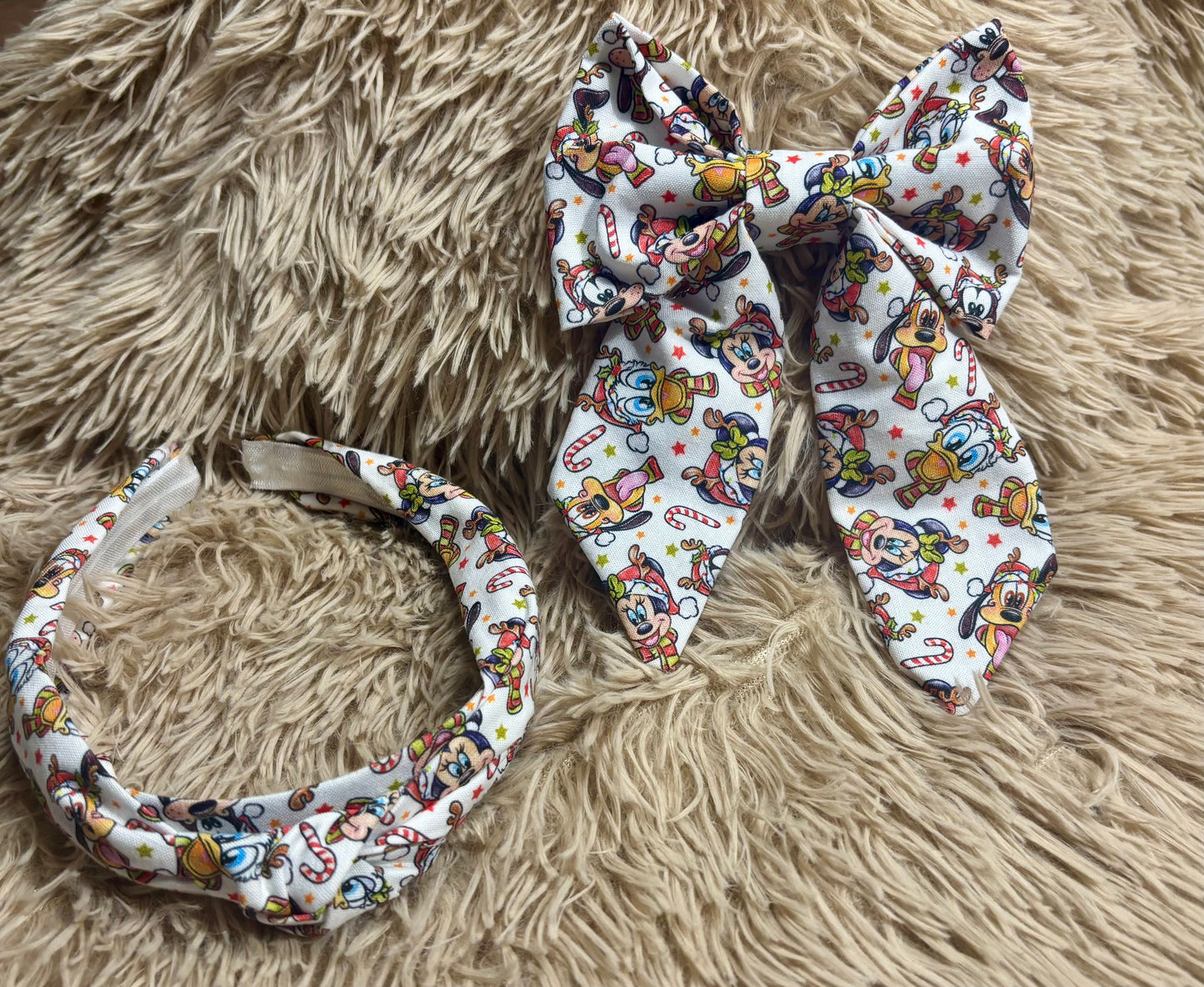 Christmas Pals Hairbow and knotted headband Bundle