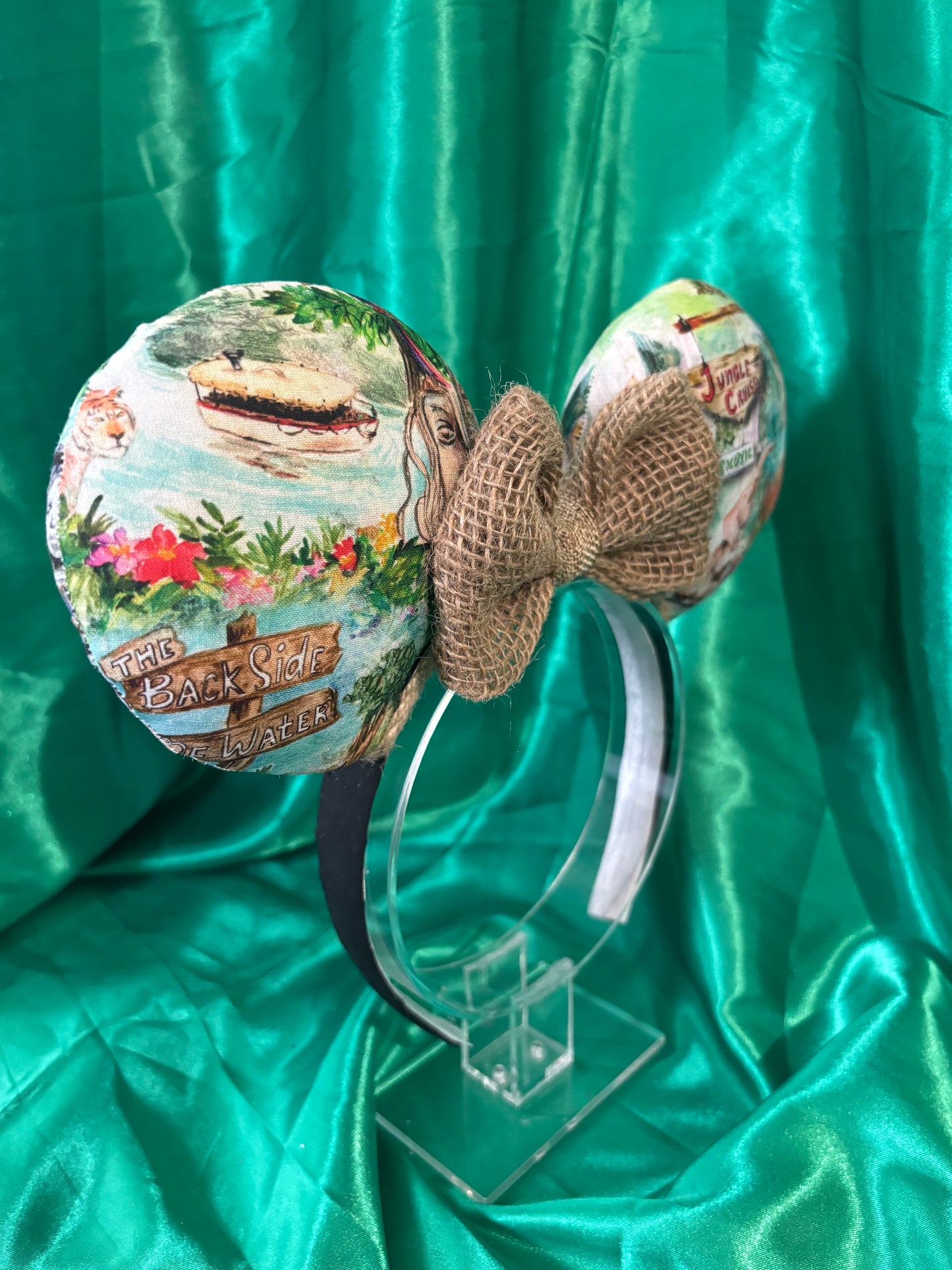 Jungle Cruise Mouse Ears – Magic Kingdom Safari Inspired Handmade Disney Headband | Brown Sequin Bow