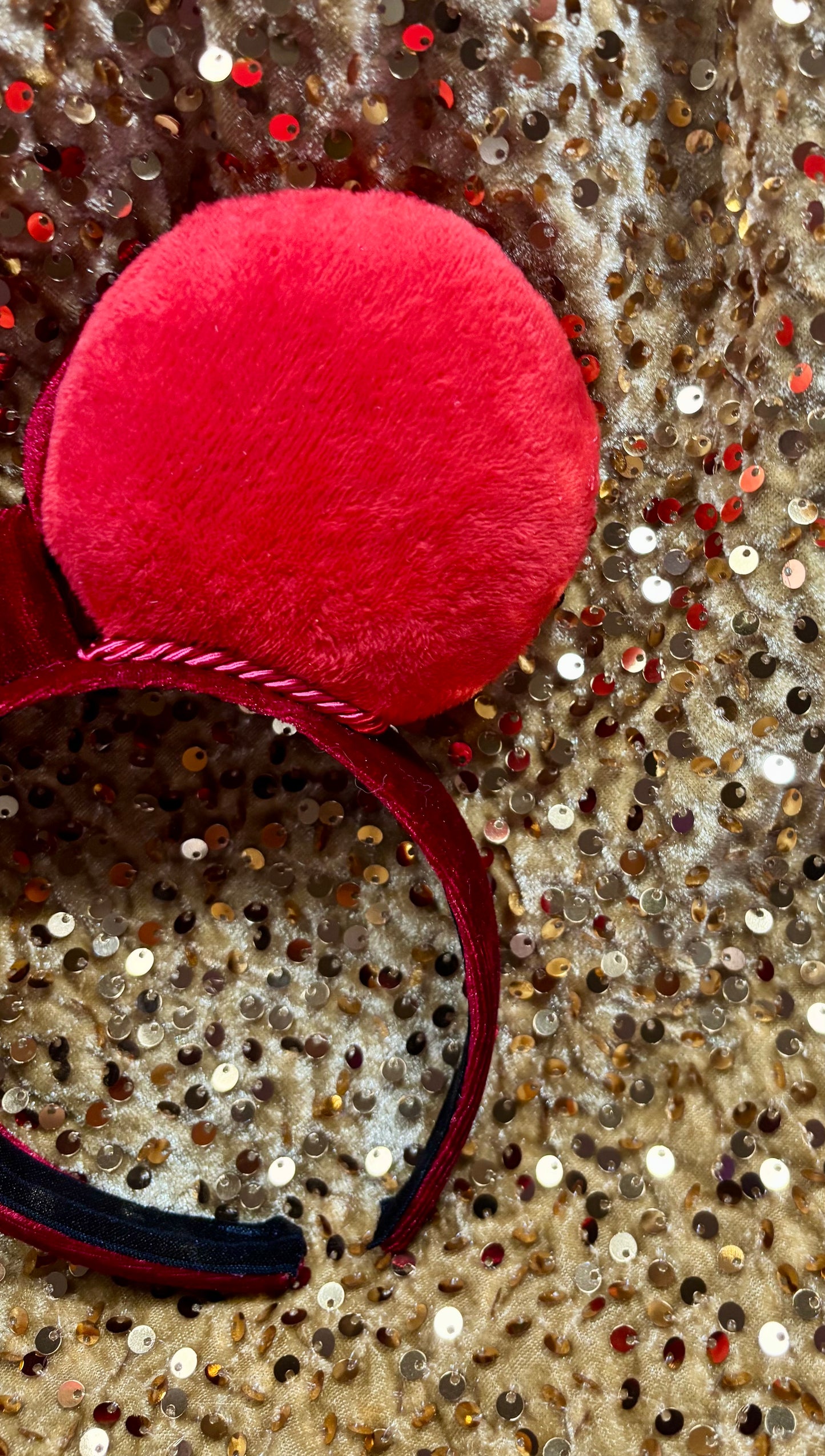 The back right mouse ear close up view. Made and ready to ship.
