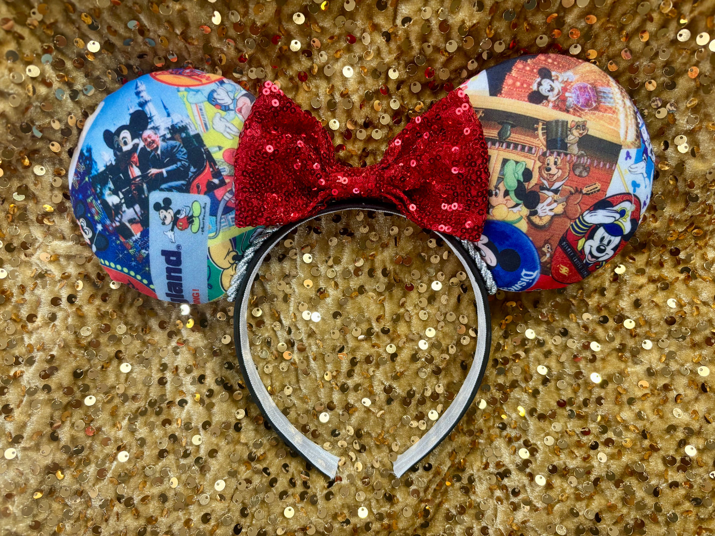 Park Collage Mouse Ears - Disney Theme Park Mickey Ear Headband
