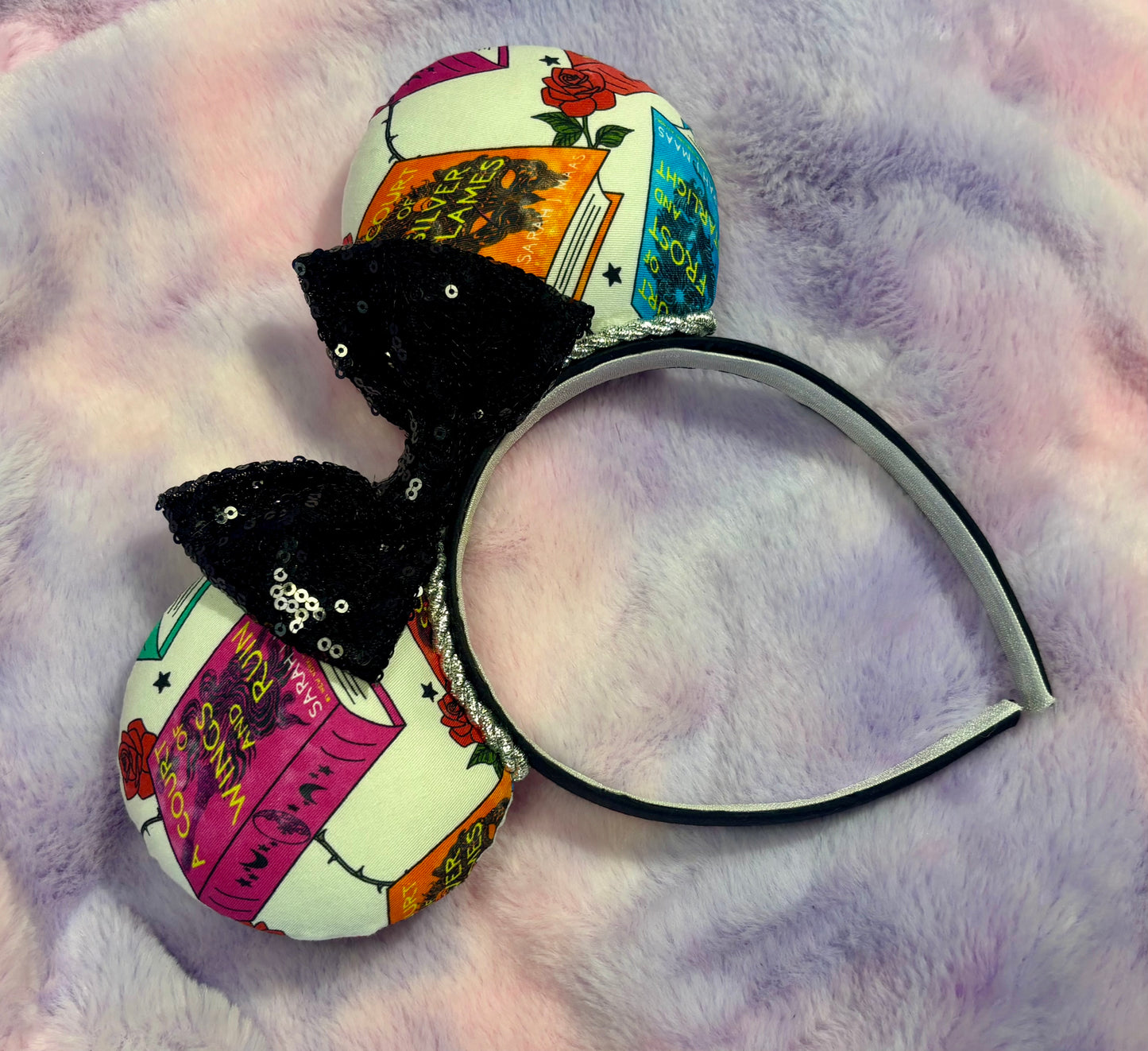 ACOTAR Inspired Mouse Ears | Handmade A Court of Thorns and Roses Disney Headband with Sequin Bow