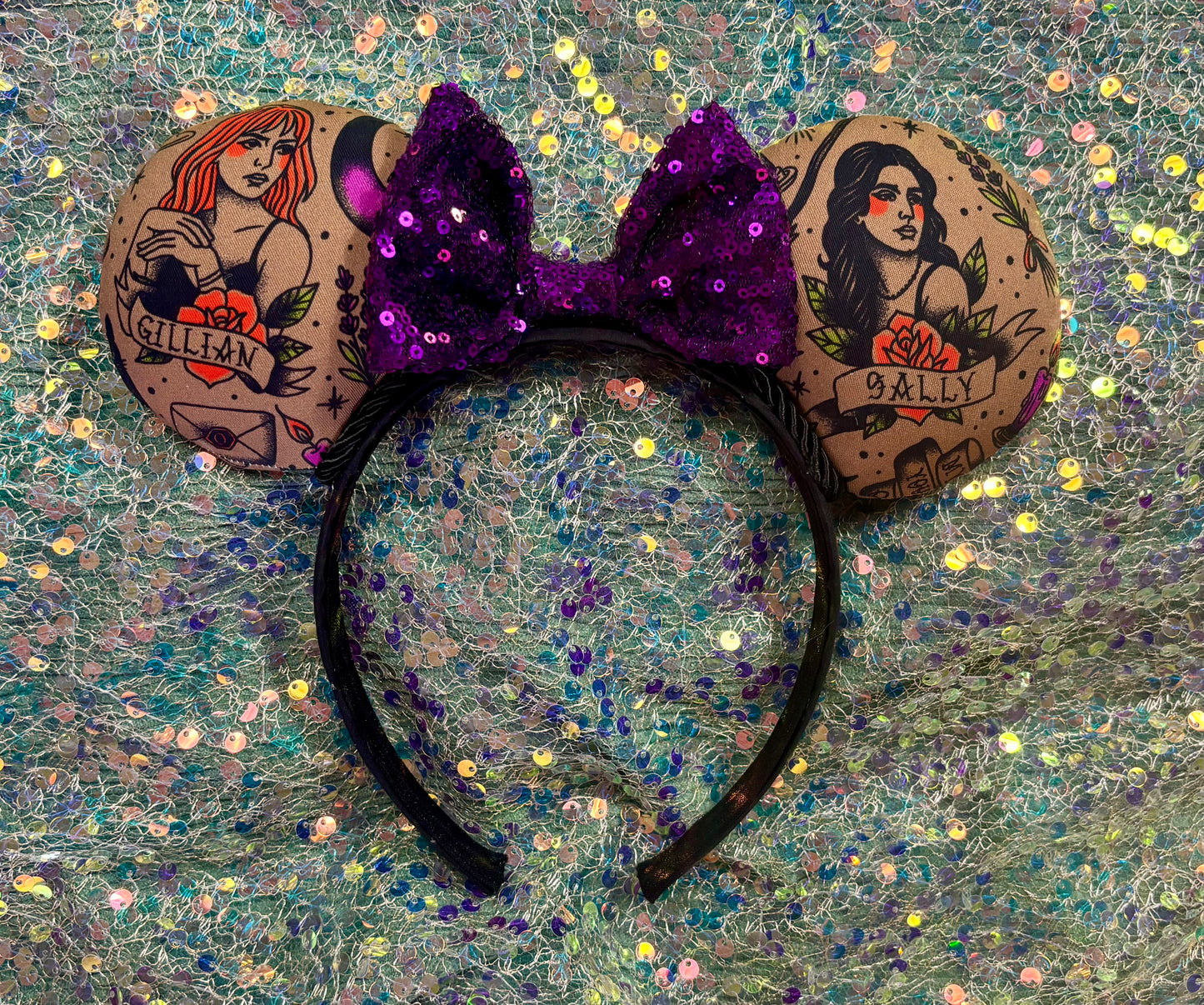 Owens Sisters Mouse Ears | Practically Magical Halloween Headband with Sequin Bow