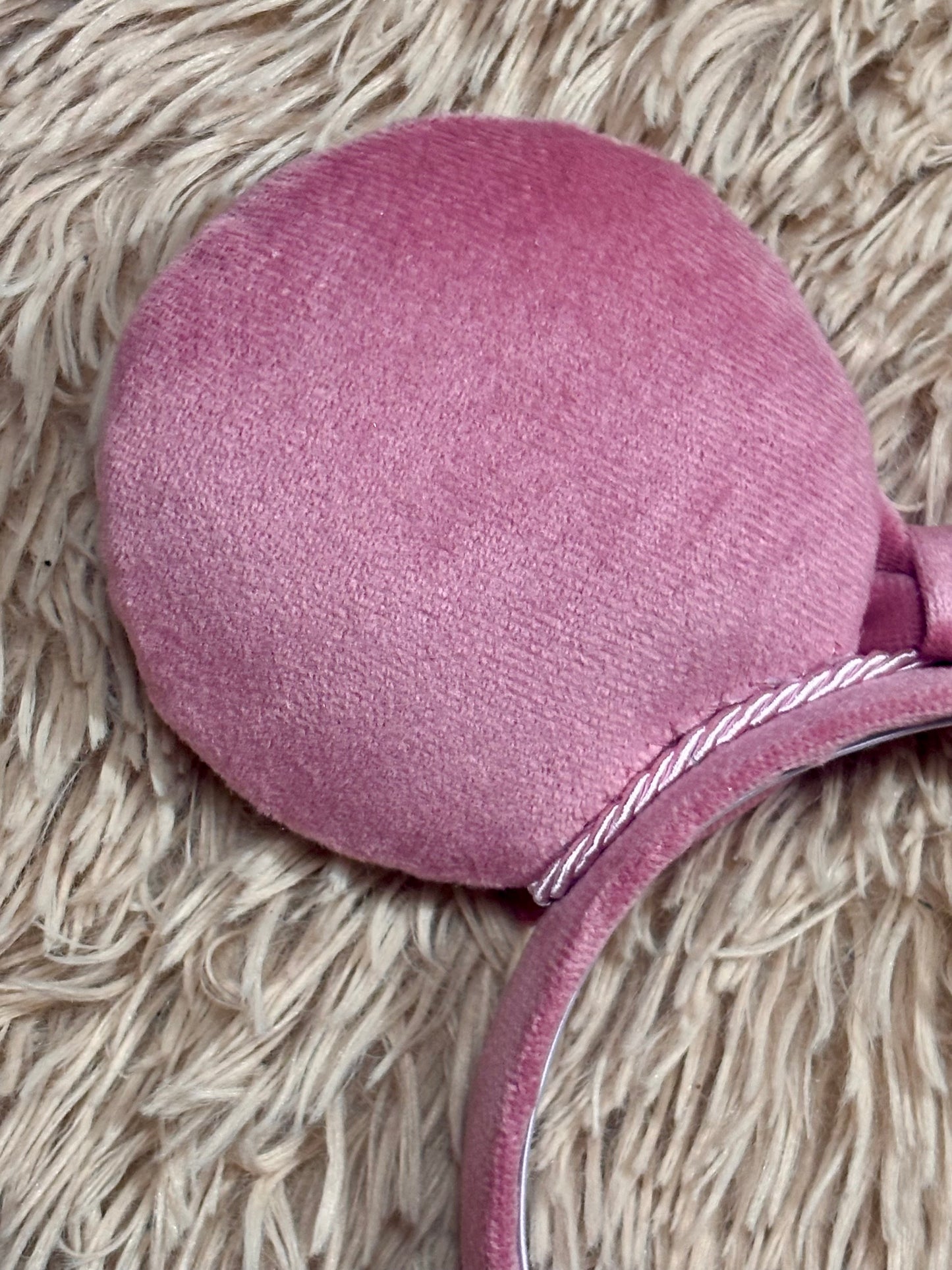 Dusty Rose Velvet Ear Headband | Handmade Plush Bow Headband