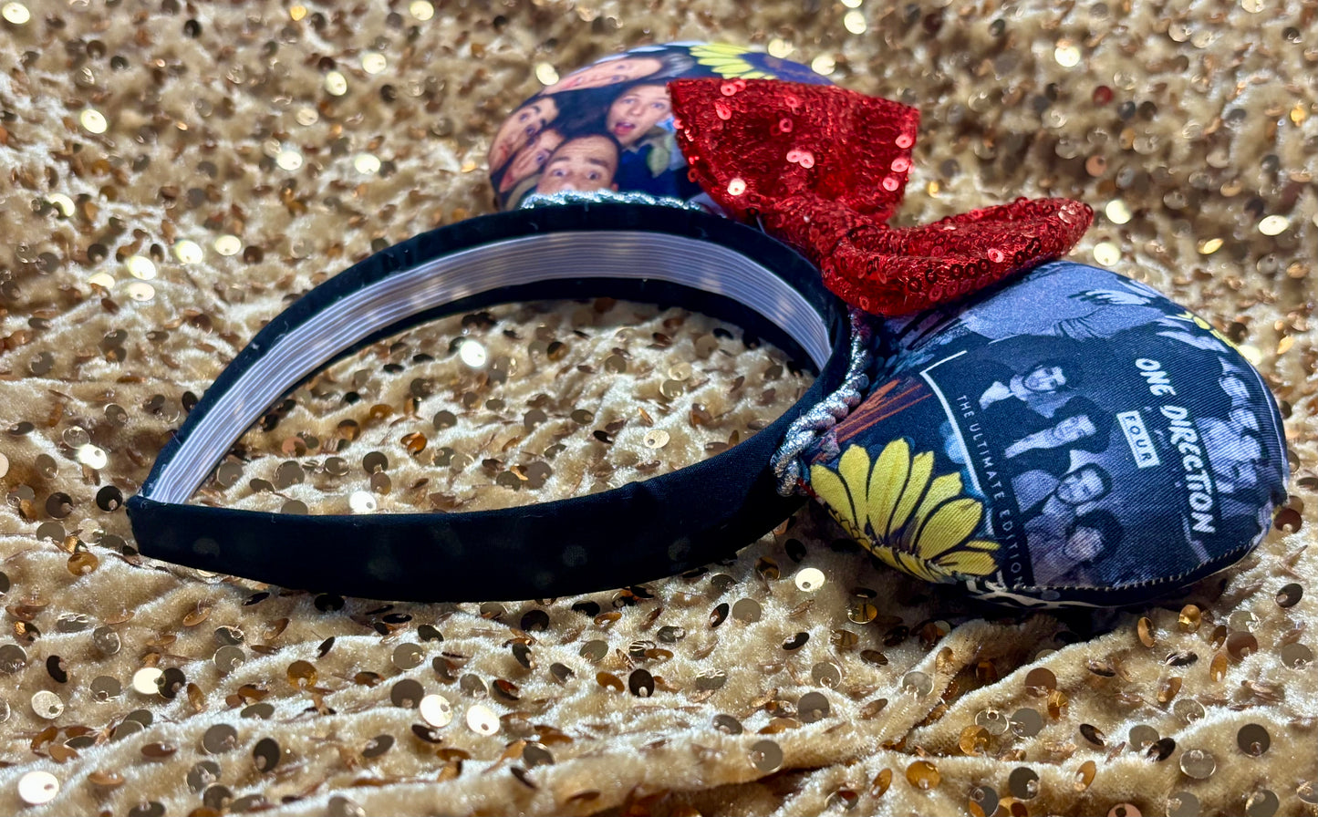 One Direction Inspired Mouse Ears - 1D Mickey Ear Headband for Disney & Concerts