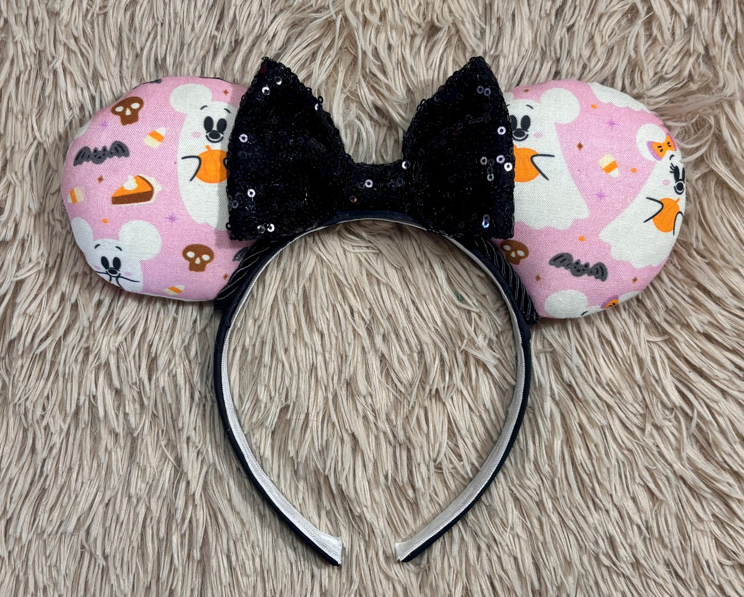 Pink Ghosts Ear Headband | Handmade Halloween Hair Accessory