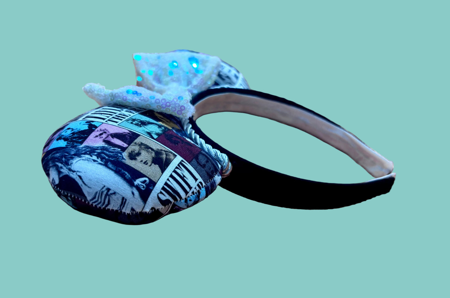 The Eras Ears โ Handmade Mouse Ear Headband | Eras-Inspired Collage Fabric