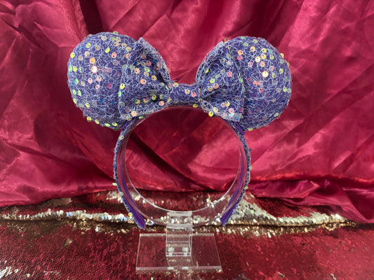 Purple Sequin Mouse Ears - Sparkle Mickey Ear Headband for Disney & Rapunzel