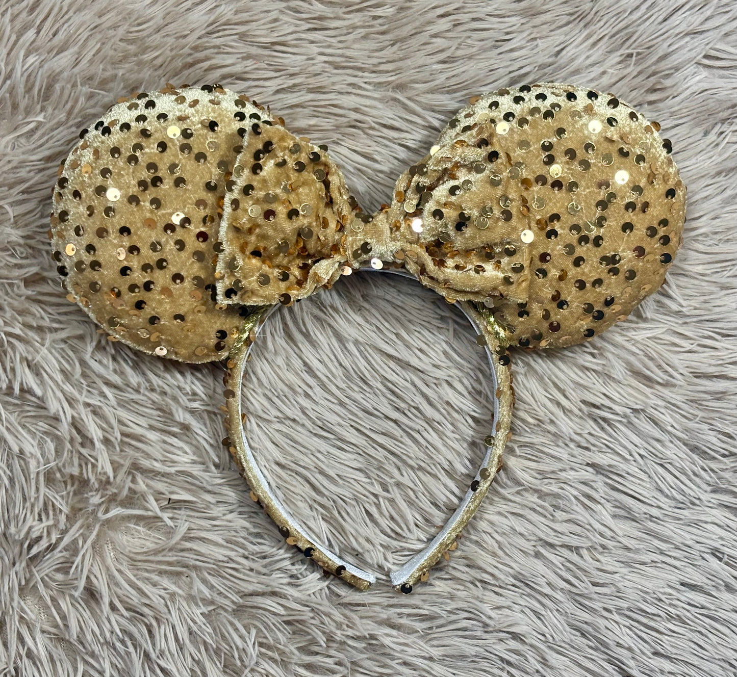 Gold Velvet Sequin Ears