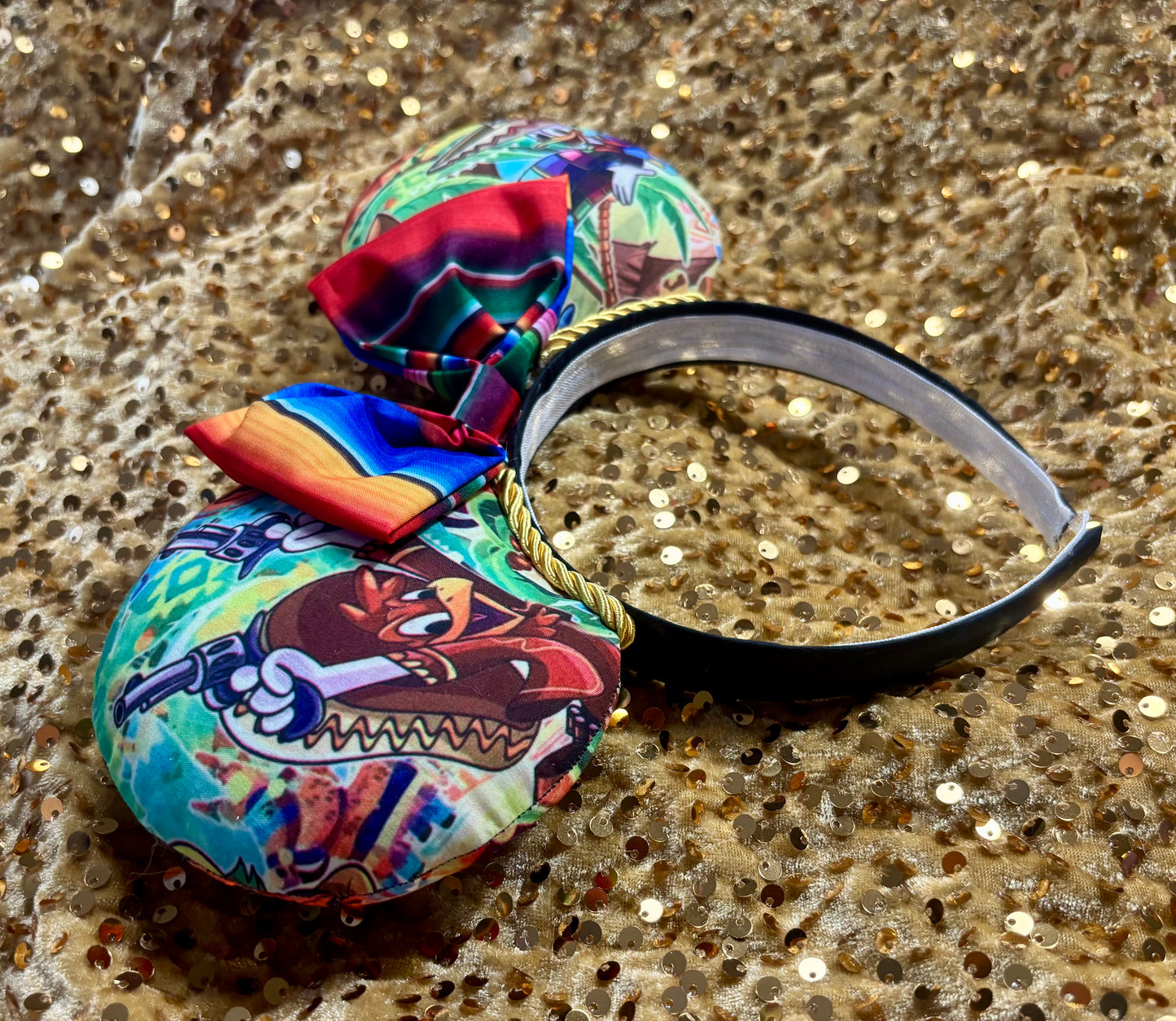 Three Caballeros Mouse Ears – EPCOT Mexico Pavilion Inspired Handmade Disney Headband