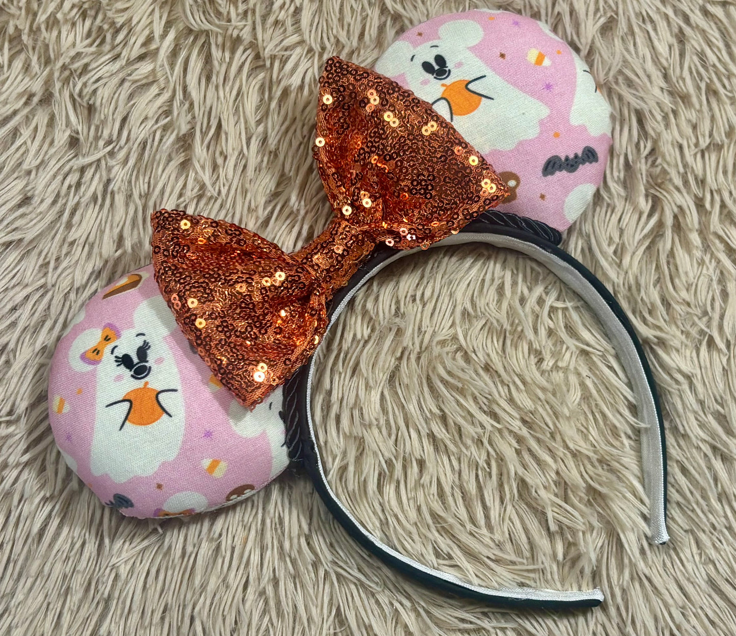 Pink Ghosts Ear Headband | Handmade Halloween Hair Accessory