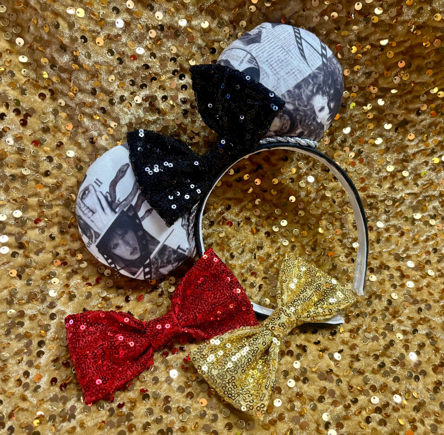 Taylor Swift So It Goes Mouse Ears – Handmade Disney-Inspired Headband with Red Sequin Bow