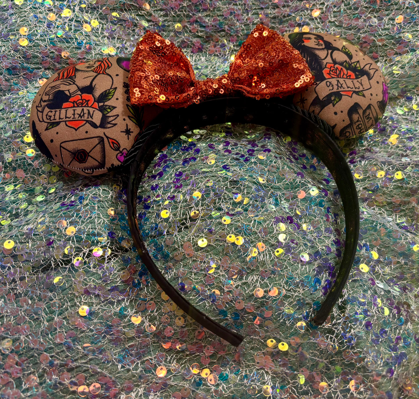 Owens Sisters Mouse Ears | Practically Magical Halloween Headband with Sequin Bow
