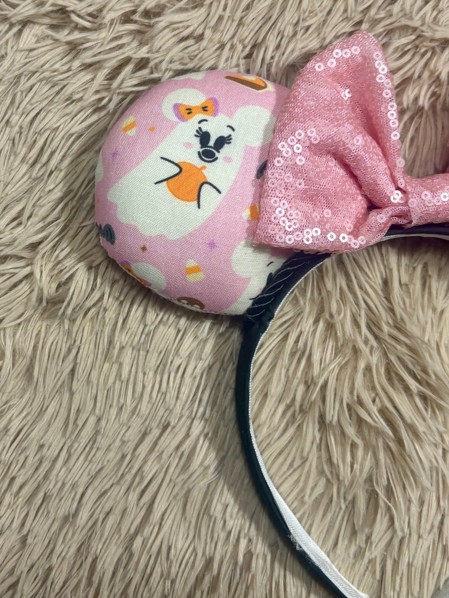 Pink Ghosts Ear Headband | Handmade Halloween Hair Accessory