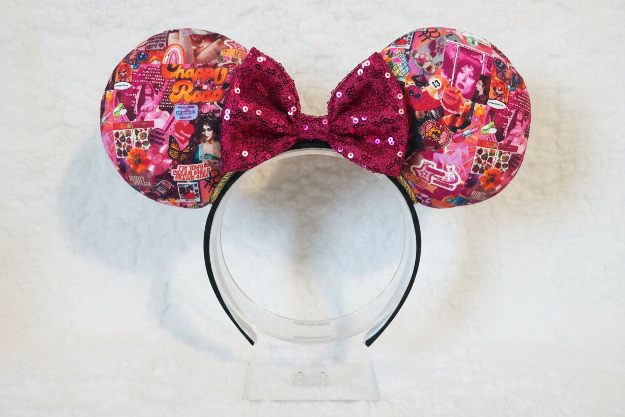 Chappell Roan Mouse Ears – Handmade Disney-Inspired Headband with Hot Pink Sequin Bow