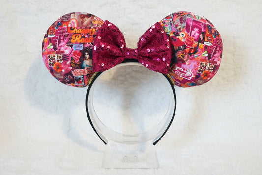 Chappell Roan Mouse Ears – Handmade Disney-Inspired Headband with Hot Pink Sequin Bow