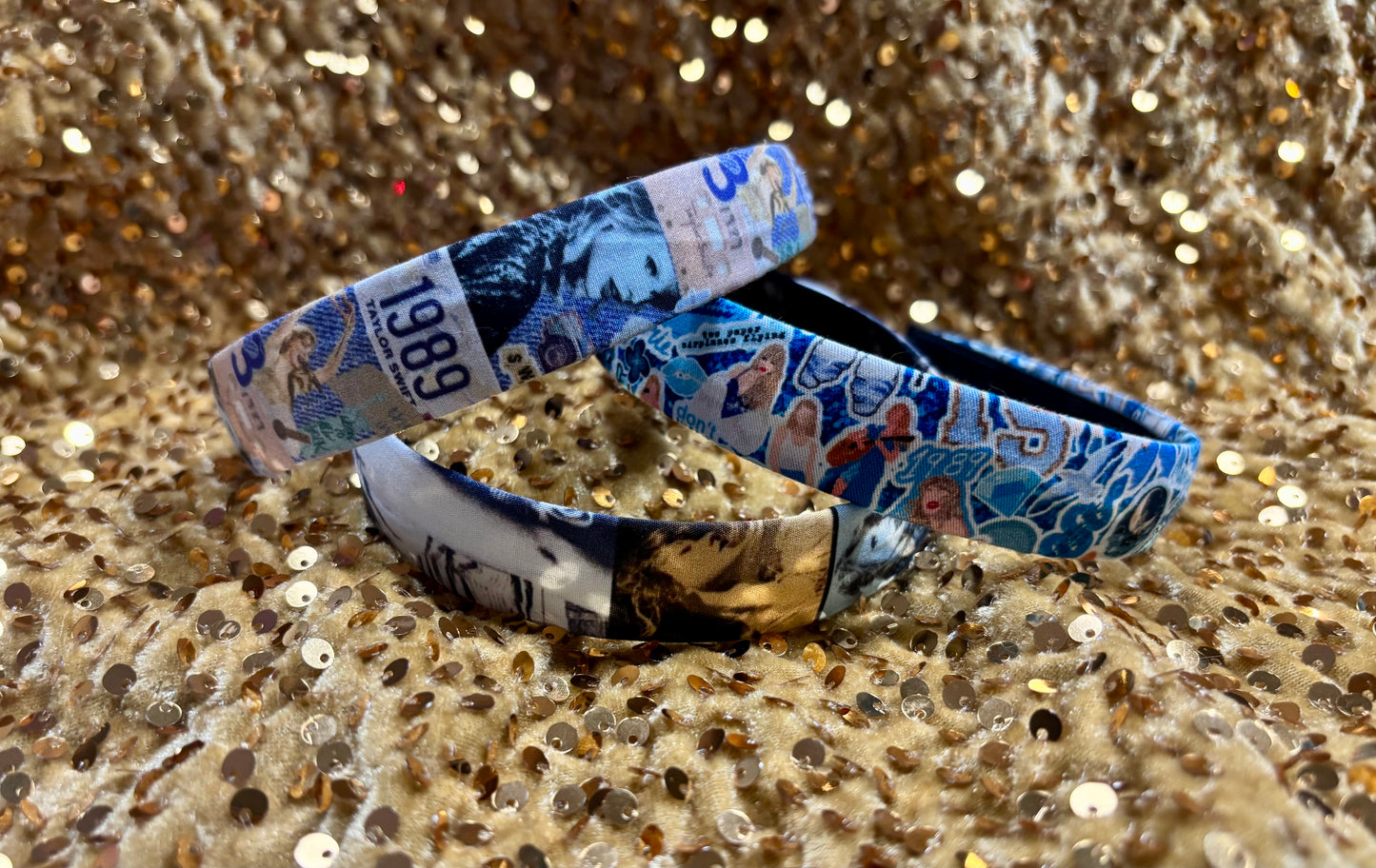 3 headbands total. All are Blue in various Swiftie inspired prints. Handmade and ready to ship.