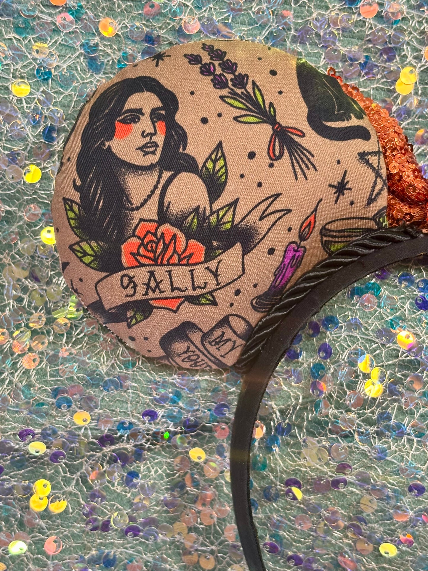 Owens Sisters Mouse Ears | Practically Magical Halloween Headband with Sequin Bow