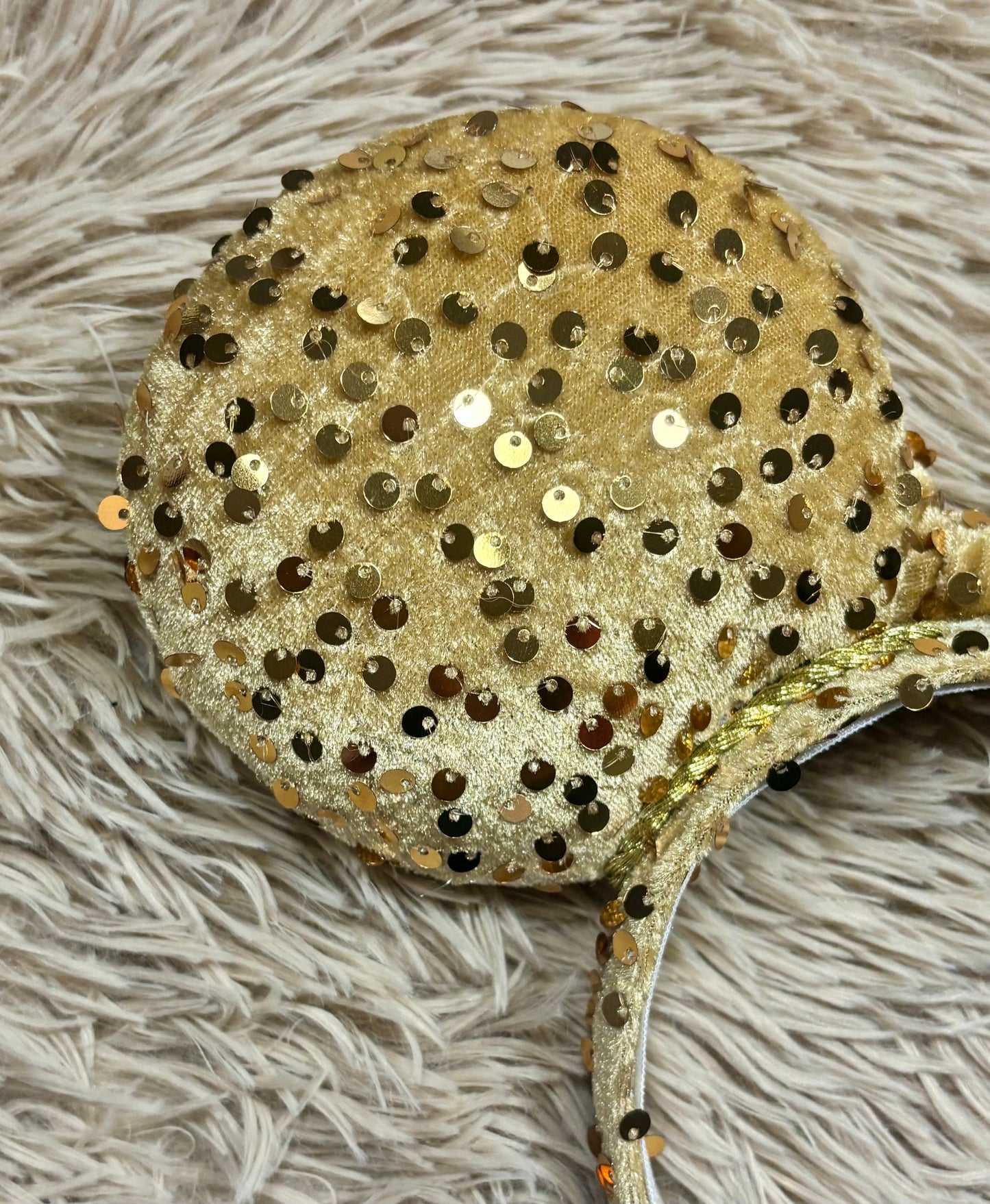 Gold Velvet Sequin Ears
