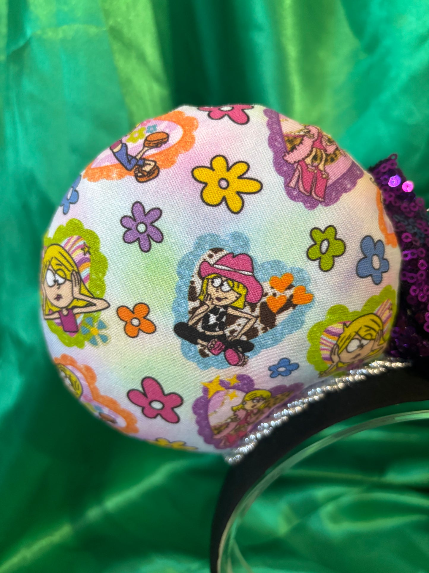 Lizzie McGuire Inspired Mouse Ears | Handmade Y2K Disney Headband with Sequin Bow