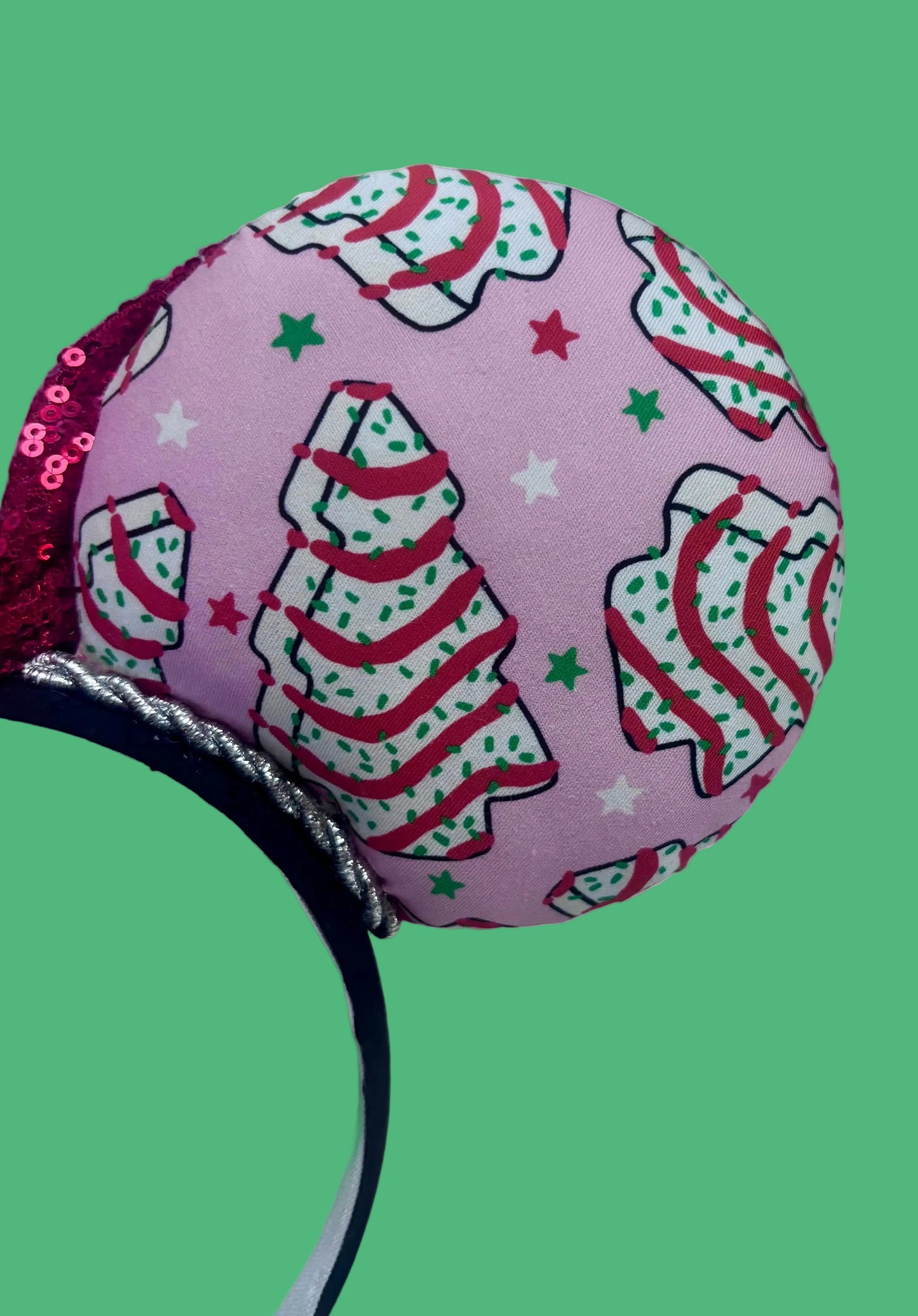 Back right side of mouse ears and the fabric. Handmade and ready to ship.