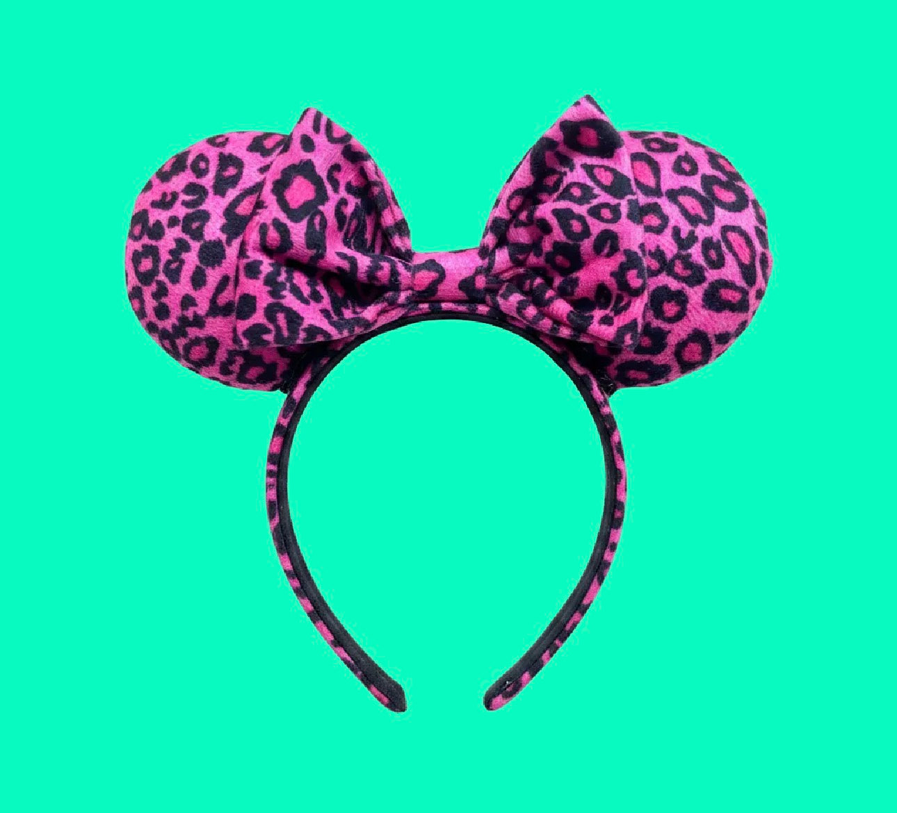 Pink Leopard Ear Headband | Handmade Corduroy