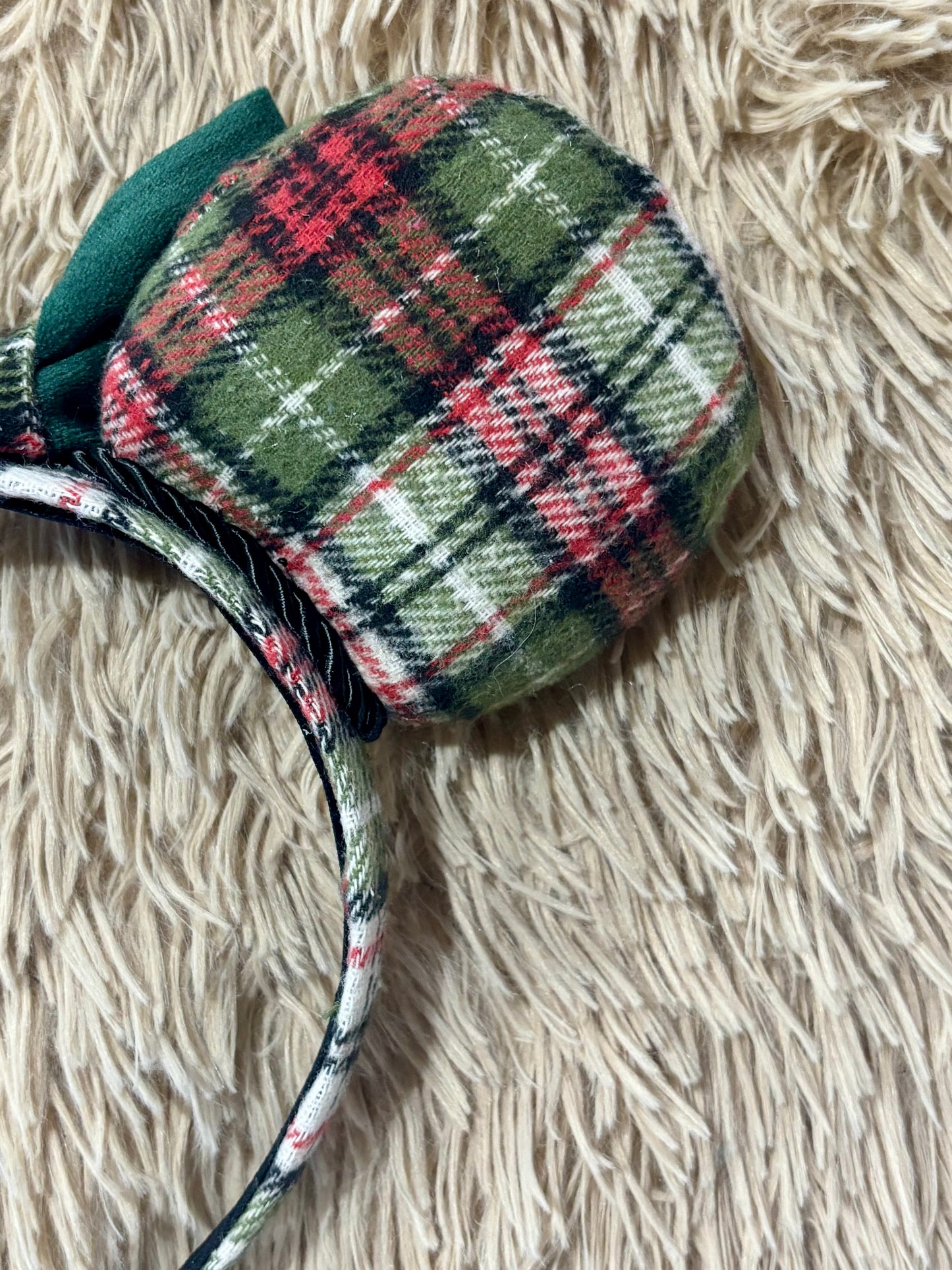Plaid & Pine Green Ears
