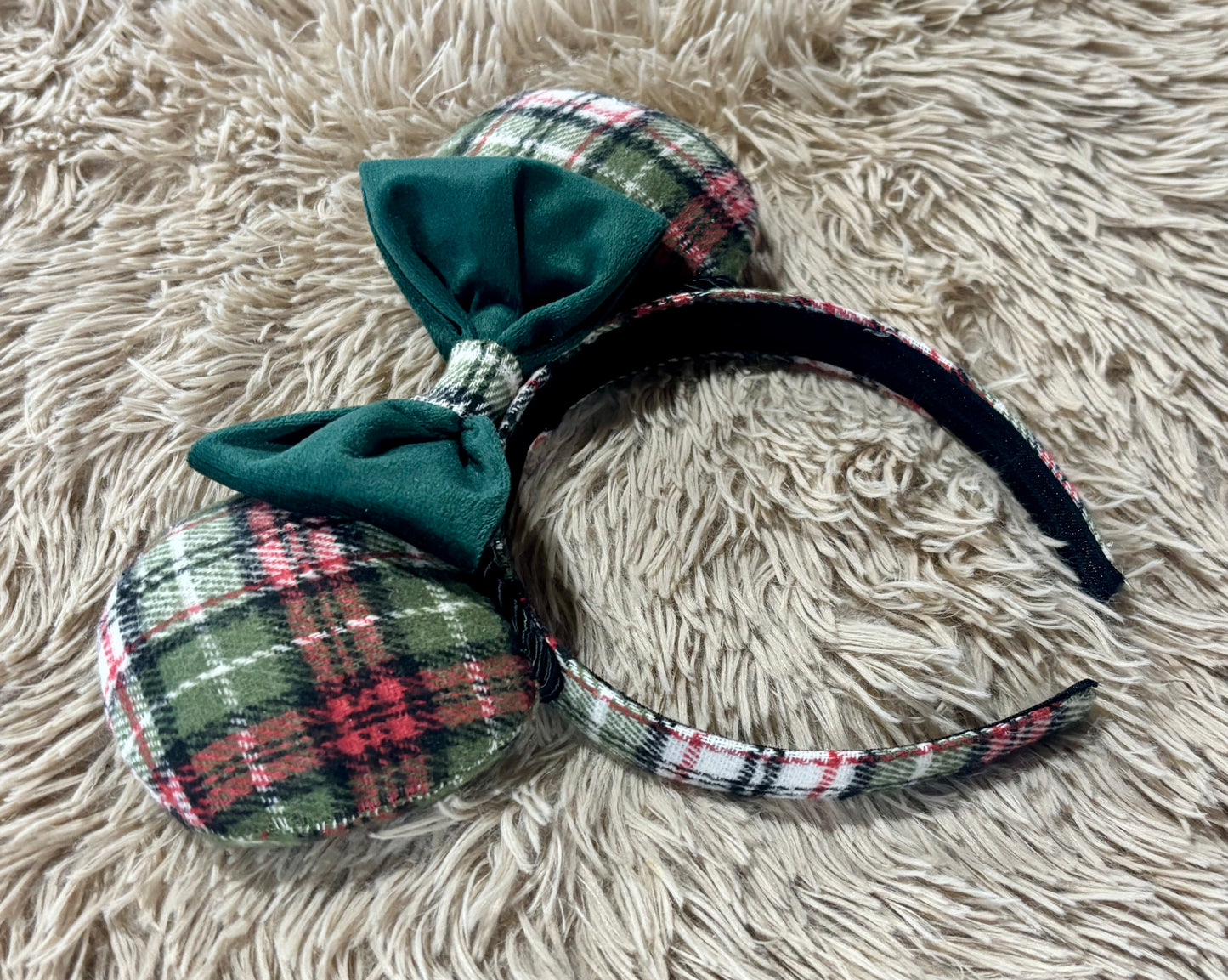 Plaid & Pine Green Ears