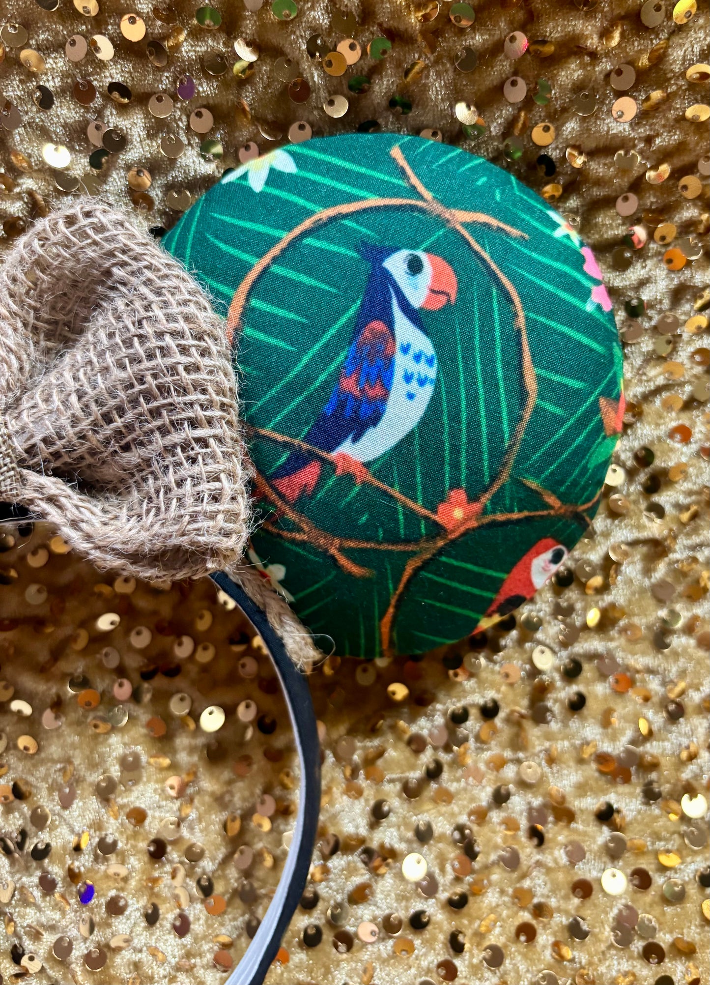 Enchanted Tiki Room Mouse Ears | Tropical Burlap Trim Adventureland Headband