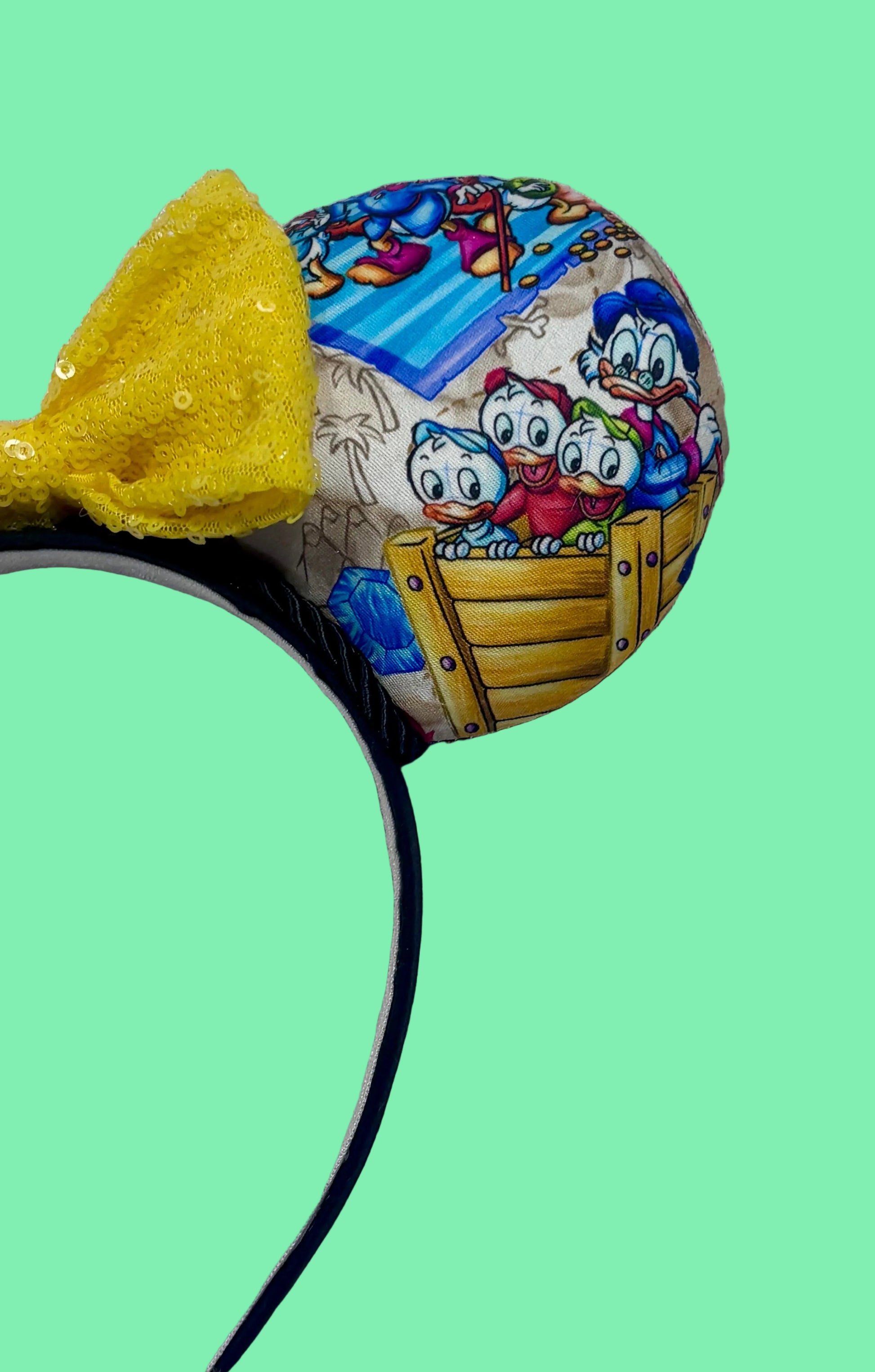 Front right side of mouse ears and the headband and bow. Handmade and ready to ship. 