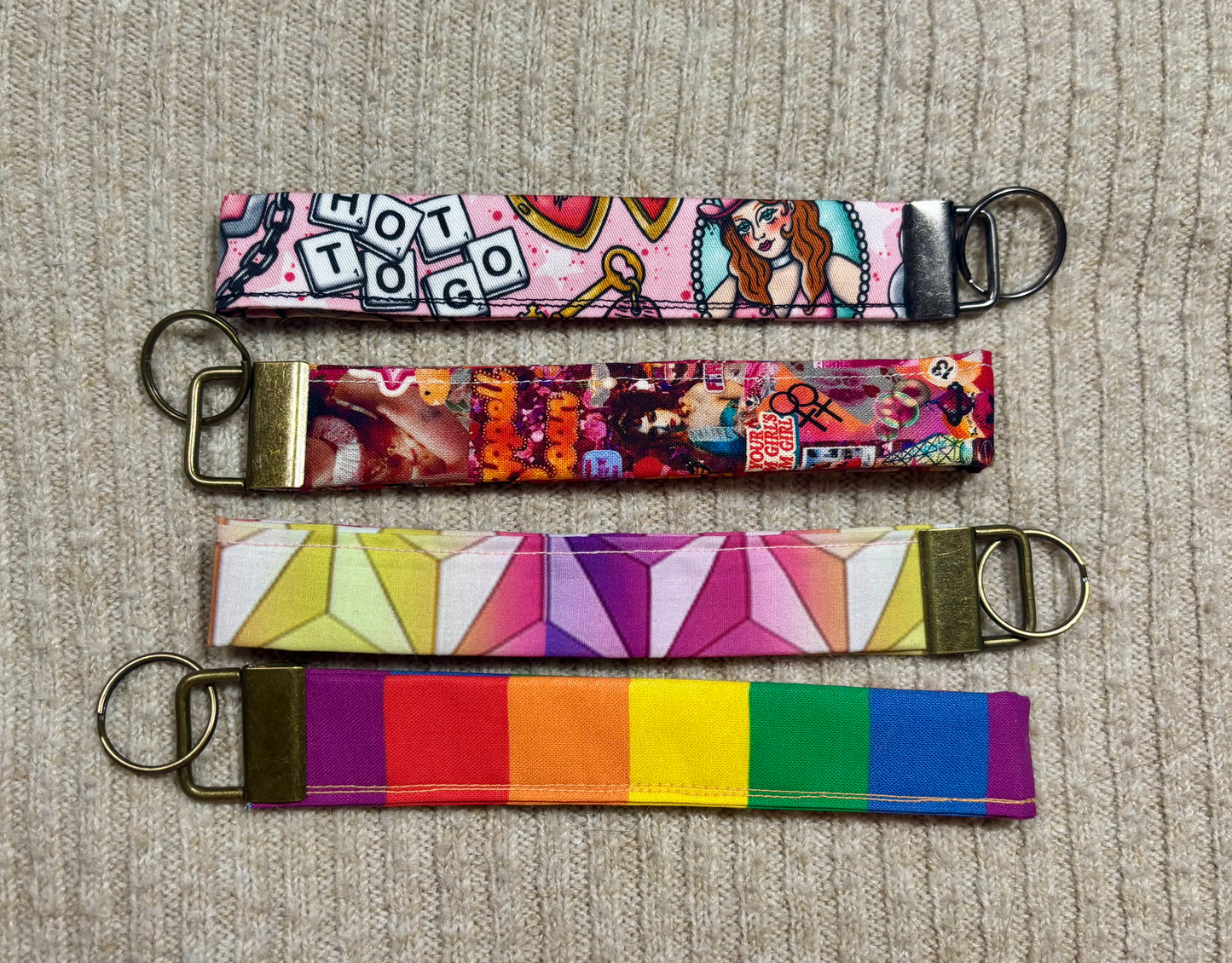Chappell Roan Inspired Keychain Wristlet Bundle | 4-Pack Pride Set | Handmade & Ready to Ship