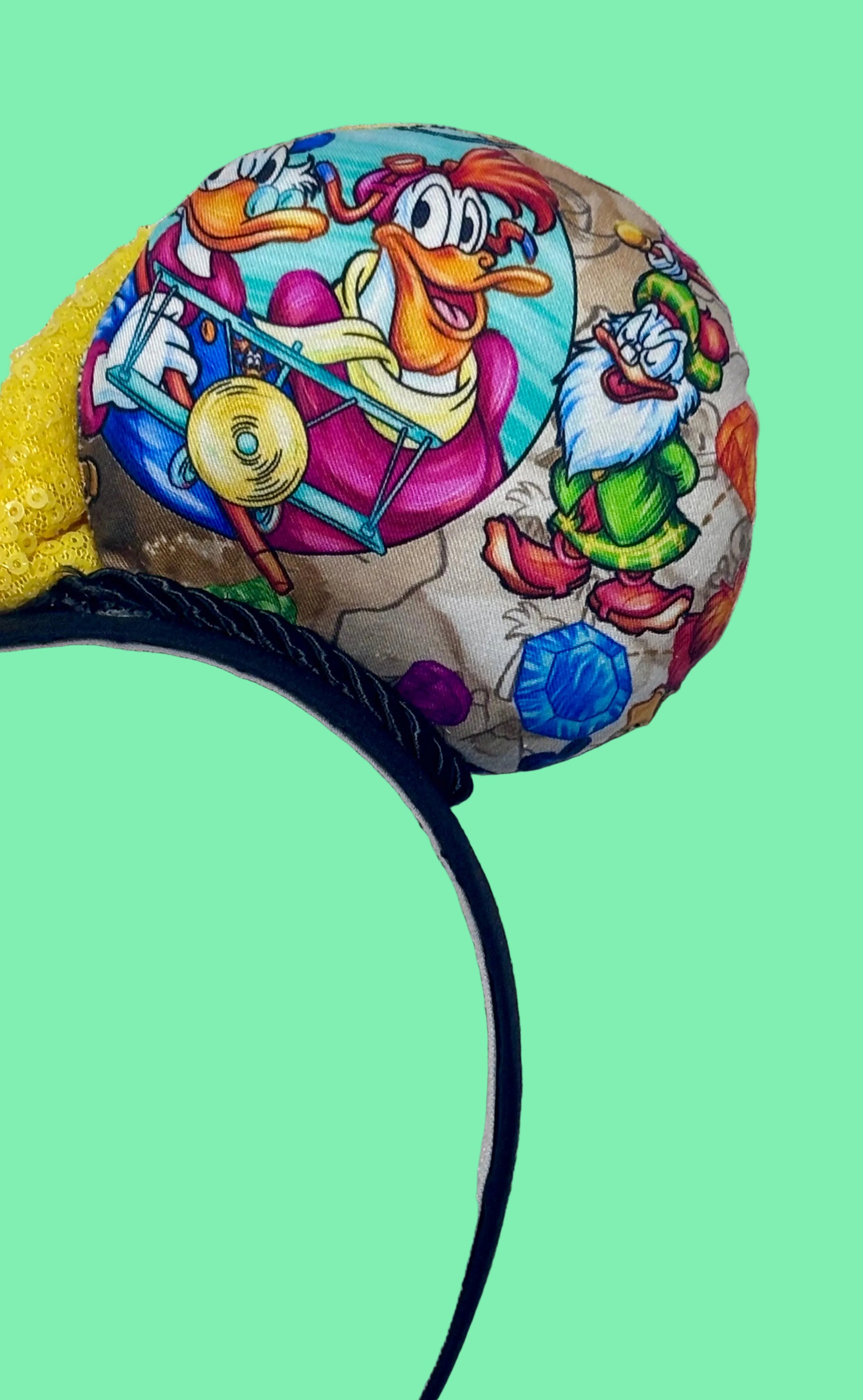 The back right side of the mouse ears. Handmade and ready to ship.