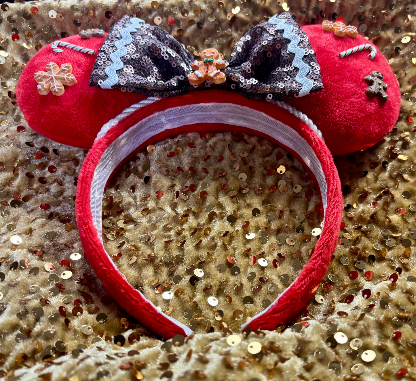 Gingerbread Mouse Ears - Christmas Mickey Ear Headband for Disney Holiday Events