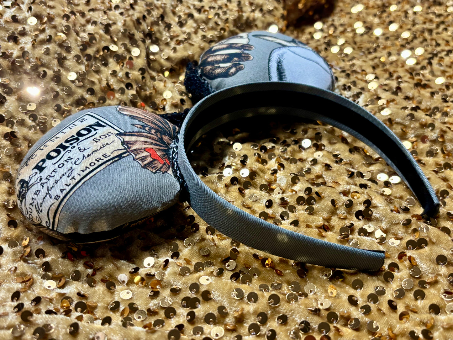 Keep It Creepy Mouse Ears | Handmade One-of-a-Kind Halloween Disney Headband with Sequin Bow