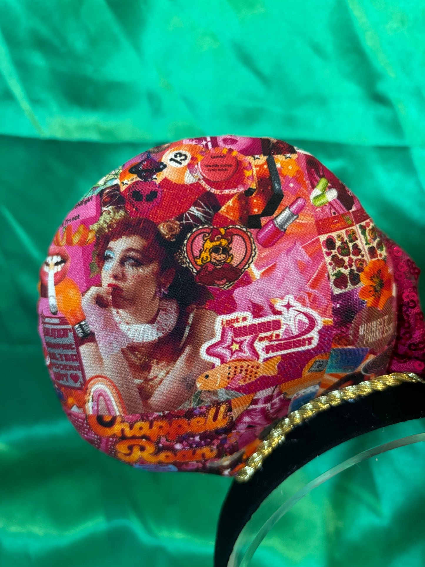 Chappell Roan Mouse Ears – Handmade Disney-Inspired Headband with Hot Pink Sequin Bow