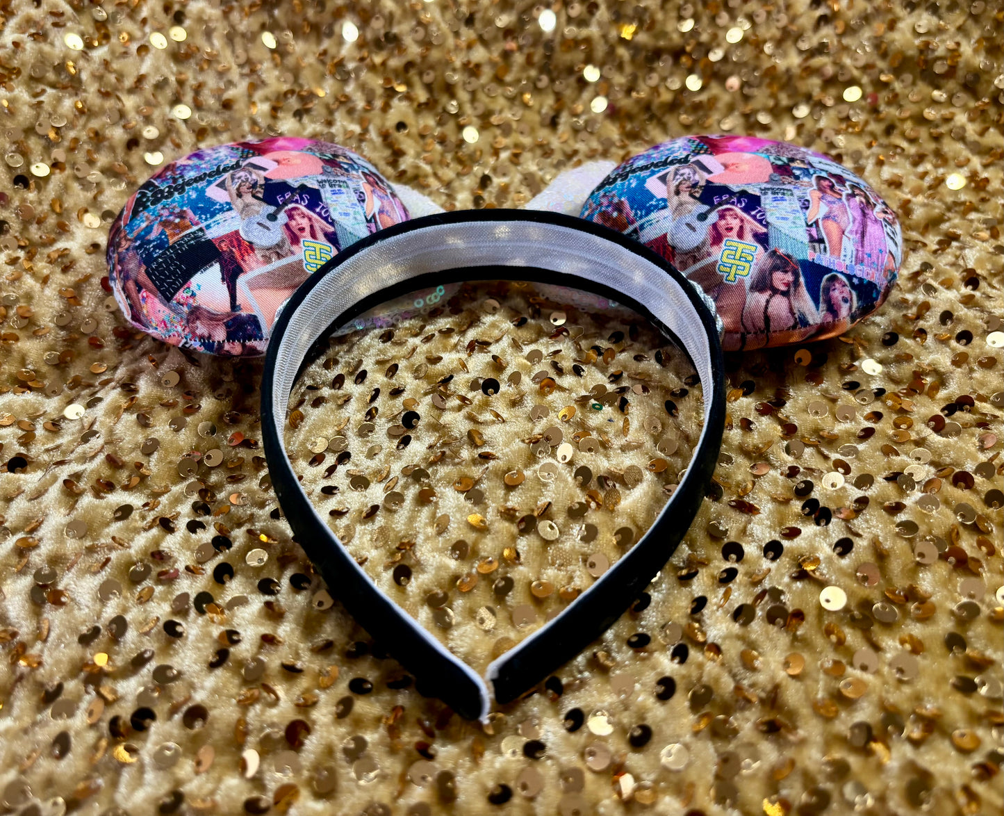 Bejeweled Mouse Ears Headband | Taylor Swift Inspired | Sparkly Swiftie Theme Park Ears | Ready to Ship