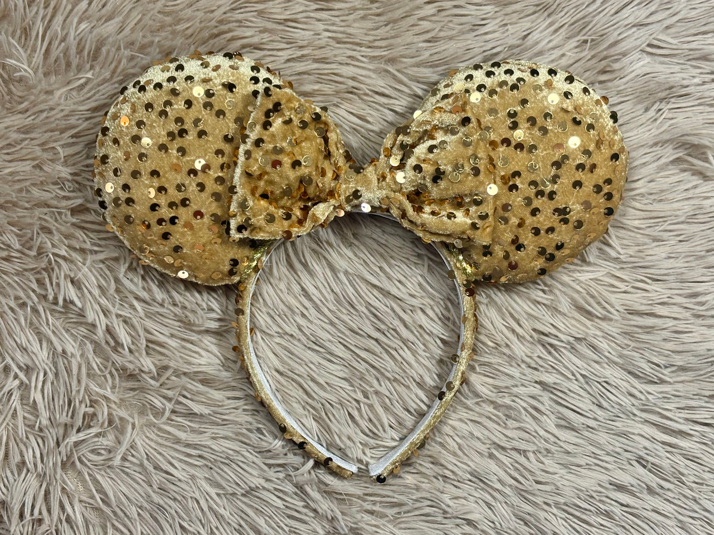 Gold Velvet Sequin Ears