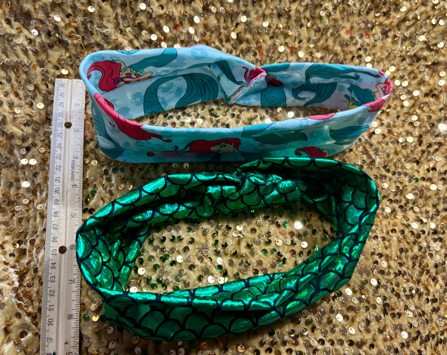 Ariel Inspired Mermaid Hair Bundle | 5-Piece Headwrap & Headband Set | Handmade & Ready to Ship