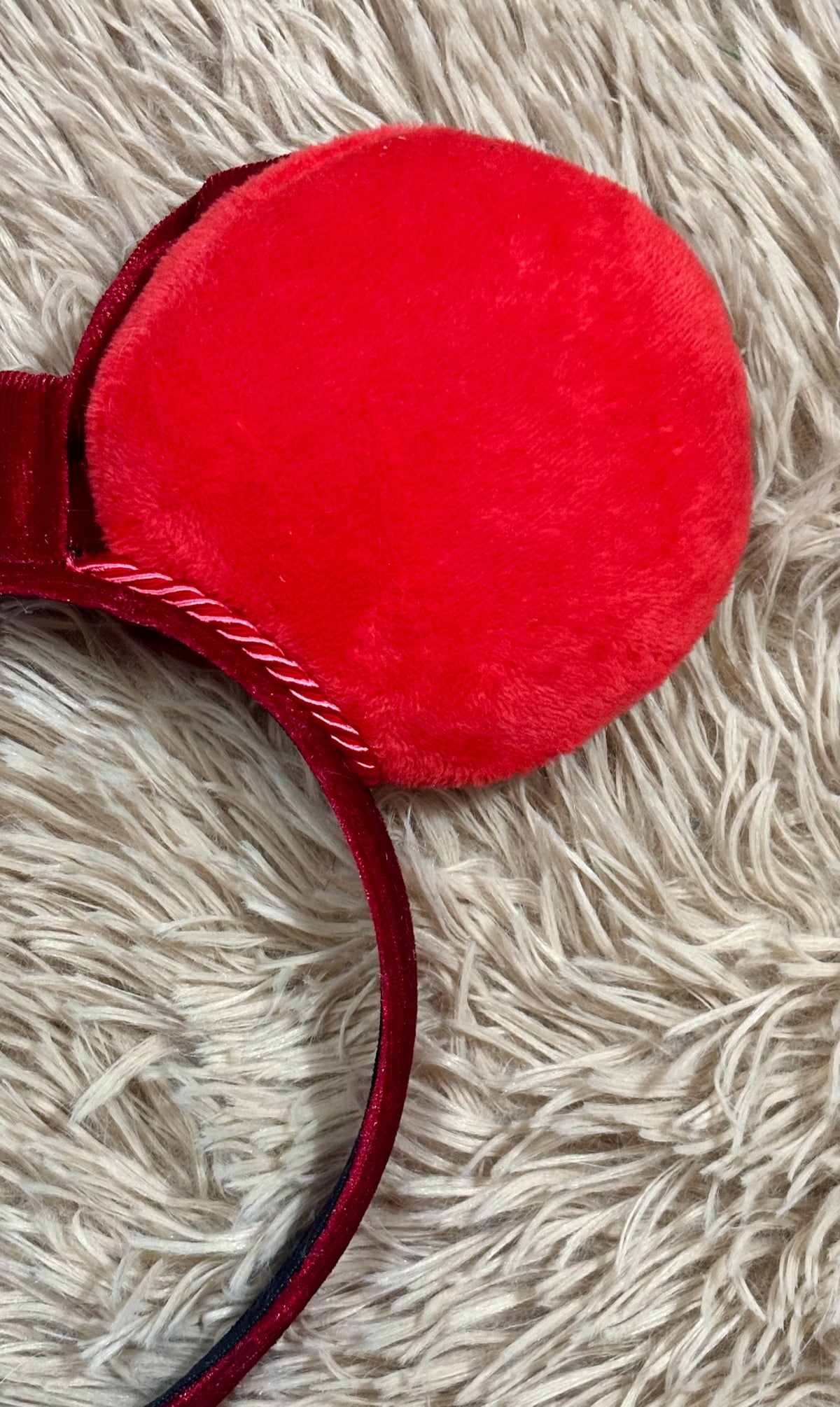 Red Plush Ear Headband