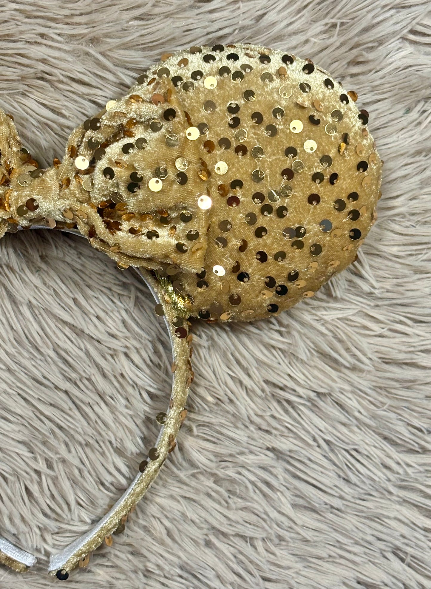 Gold Velvet Sequin Ears
