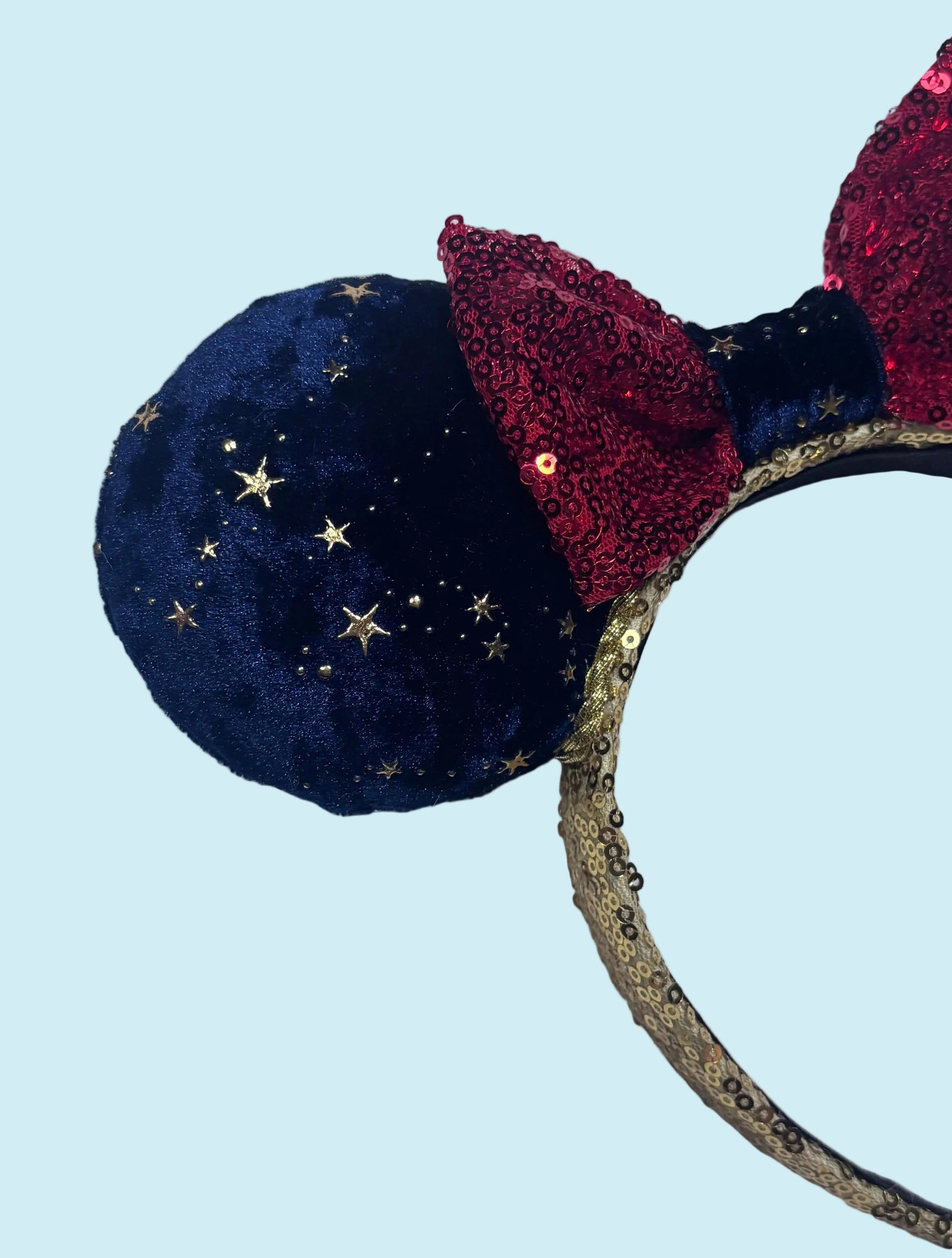 Right front side of mouse ear close-up. Handmade and ready to ship. 