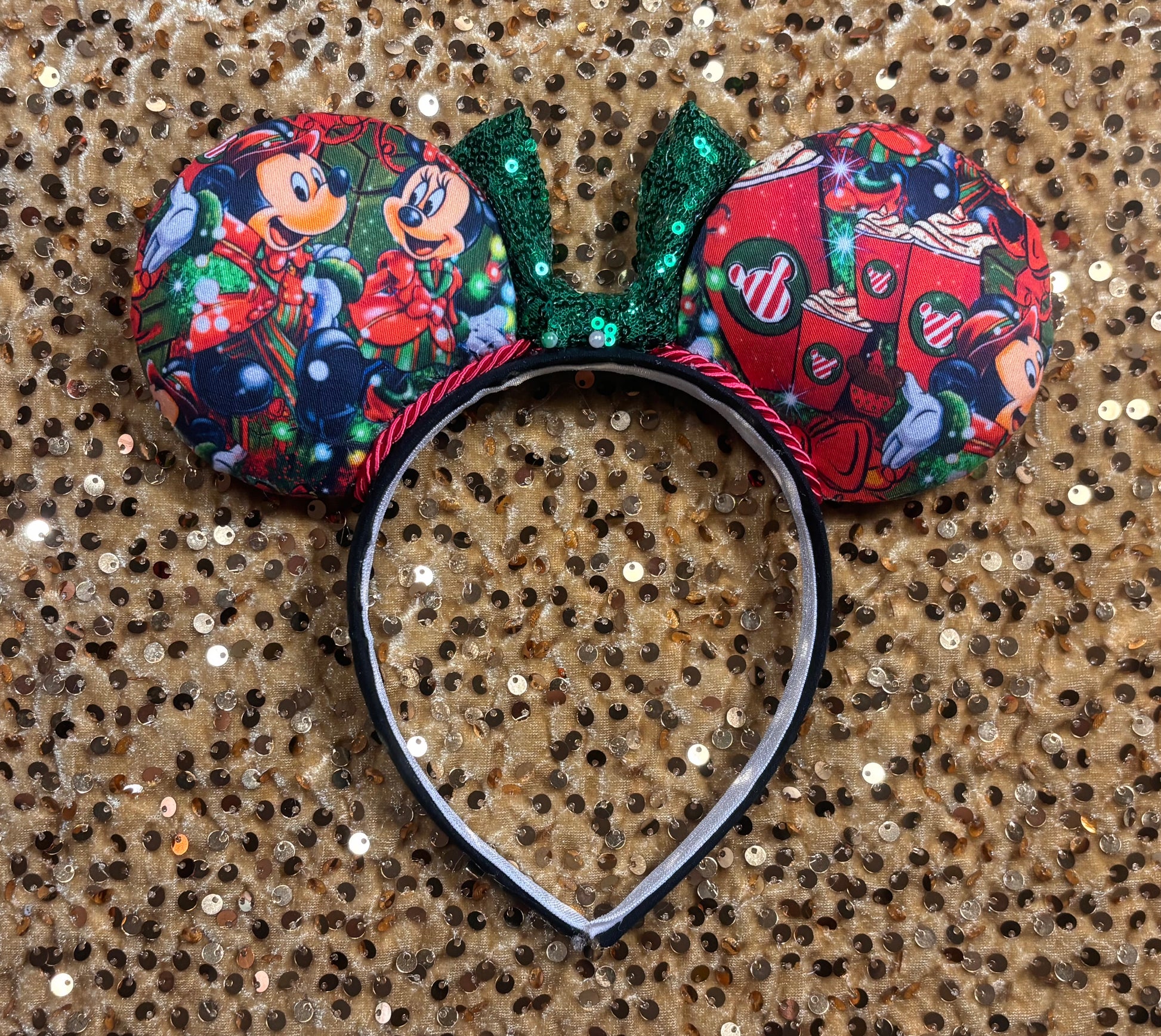 Back view of mouse ears. The dots are just pins in case you want a different bow color.