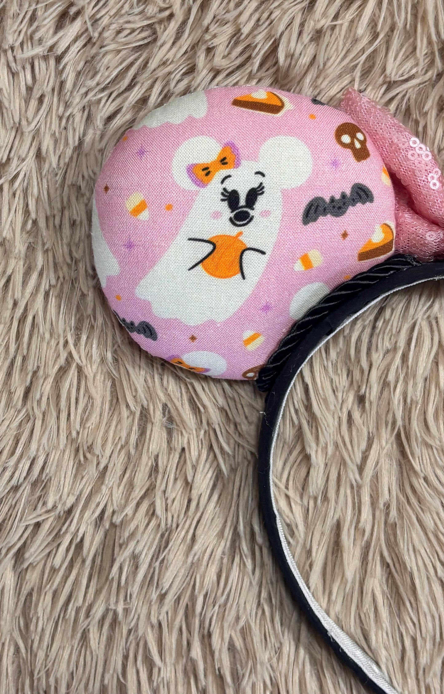 Pink Ghosts Ear Headband | Handmade Halloween Hair Accessory