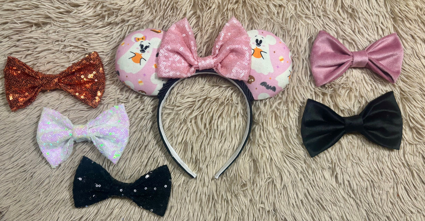 Pink Ghosts Ear Headband | Handmade Halloween Hair Accessory
