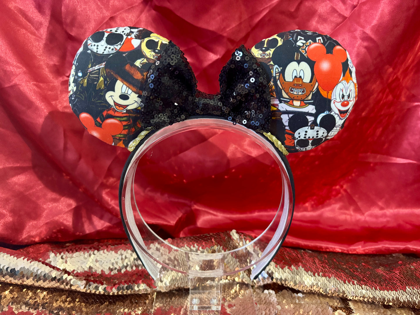 Horror Toons Mouse Ears - Halloween Villain Theme Park Headband