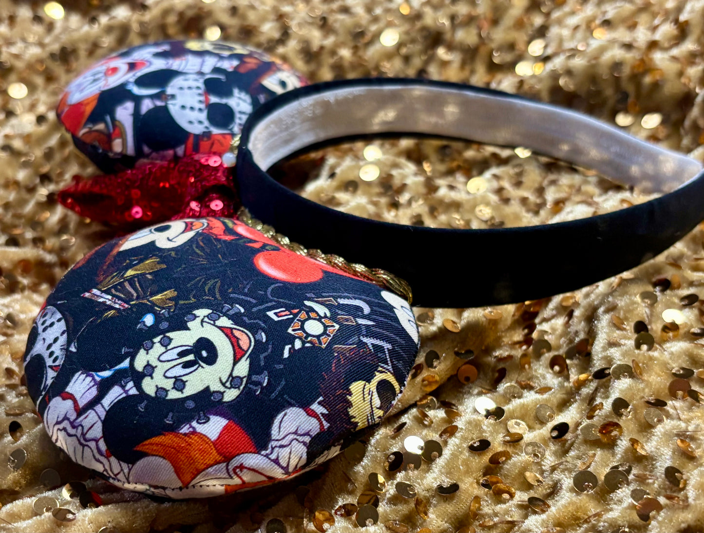 Horror Toons Mouse Ears - Halloween Villain Theme Park Headband