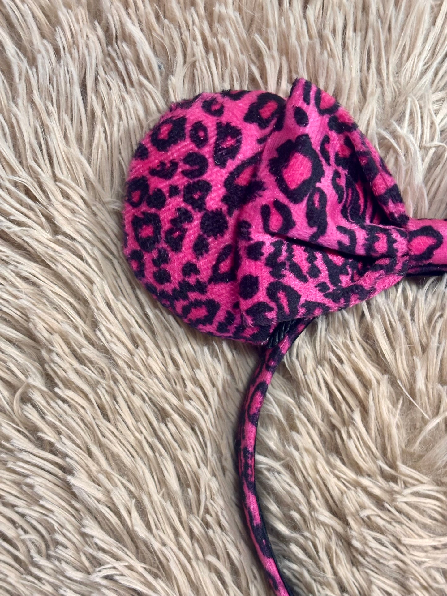 Pink Leopard Ear Headband | Handmade Corduroy